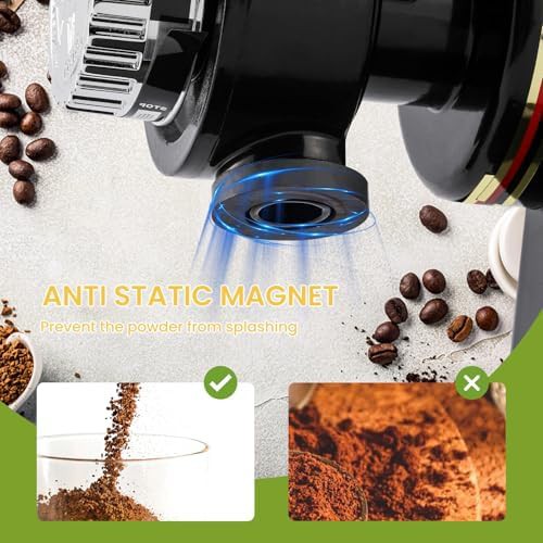 Black anti static flat burr grinder — photo 5