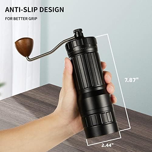 Manual conical burr coffee grinder with stainless steel — photo 3