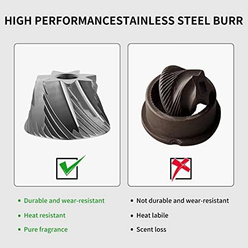 Manual conical burr coffee grinder with stainless steel — photo 4