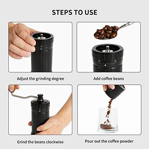 Manual conical burr coffee grinder with stainless steel — photo 5