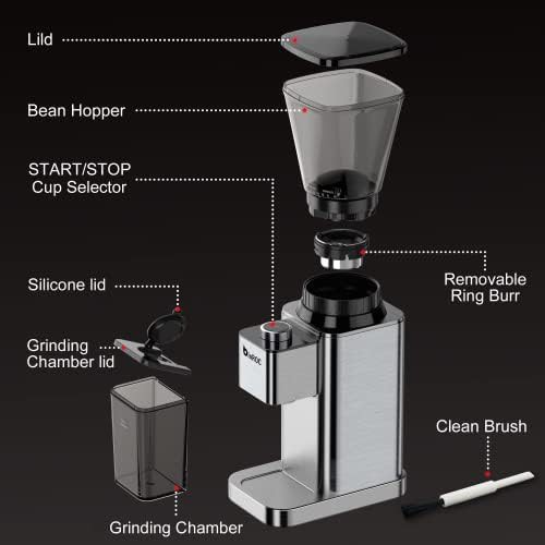 Anti-static conical burr electric espresso grinder — photo 5