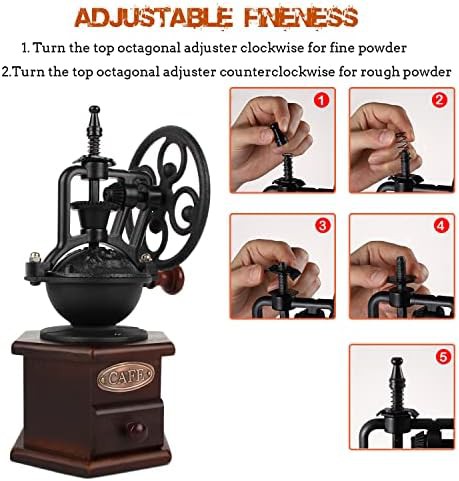 Brown wooden manual grinder with six deformation base — photo 4