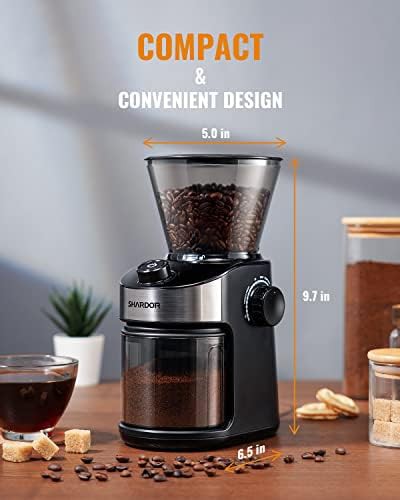 Black flat burr grinder 25 sizes — photo 3