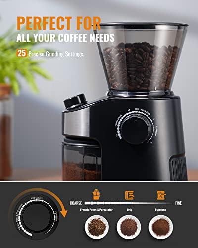 Black flat burr grinder 25 sizes — photo 5