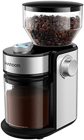 Silver automatic flat burr coffee grinder