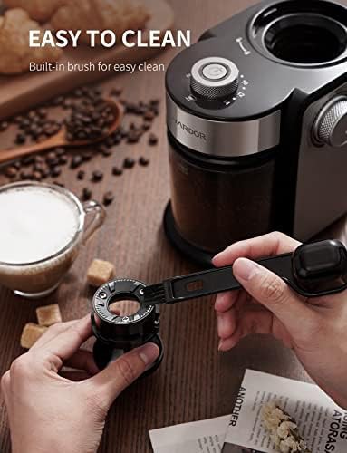 Silver automatic flat burr coffee grinder — photo 5