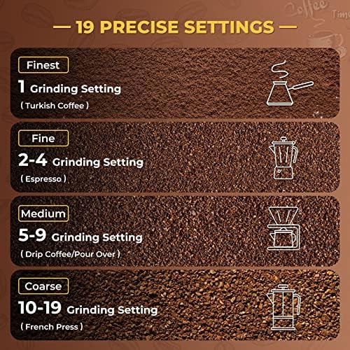 Black flat burr grinder with timer — photo 4