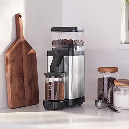 Matte white flat burr electric grinder — photo 5