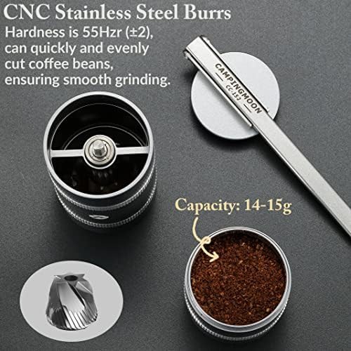 Silver stainless steel camping hand grinder — photo 3