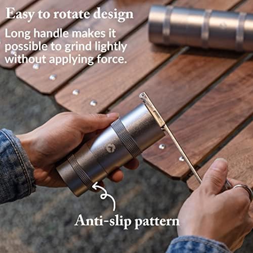 Silver stainless steel camping hand grinder — photo 5