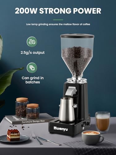 Black flat burr grinder with lockable dial — photo 5