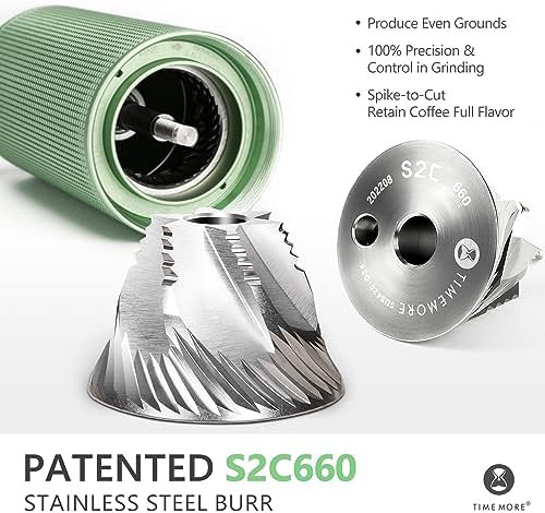 Green espresso conical hand coffee grinder — photo 3