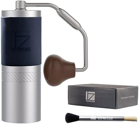 Silver manual coffee grinder with internal adjustment