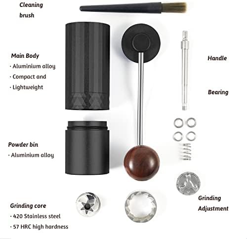 Black manual hand coffee bean grinder — photo 3