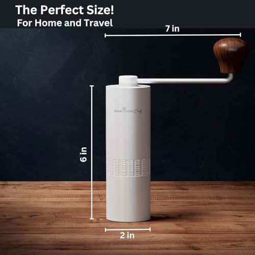 White Aluminum Manual Burr Coffee Grinder — photo 3