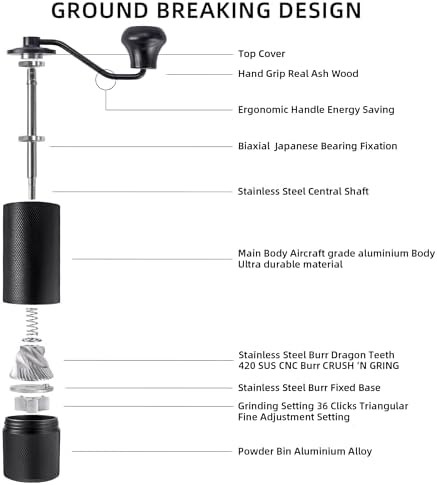 Manual stainless steel camping coffee grinder — photo 5
