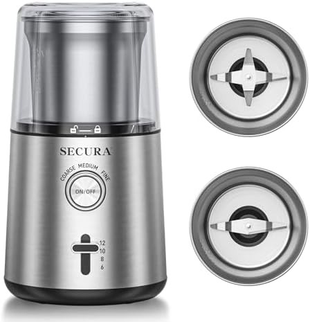 Secura electric blade coffee and spice grinder