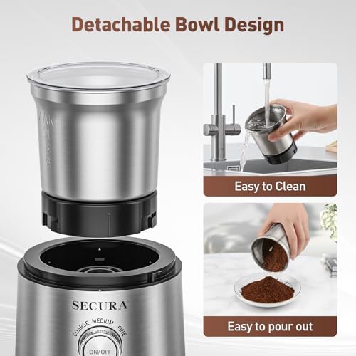 Secura electric blade coffee and spice grinder — photo 4