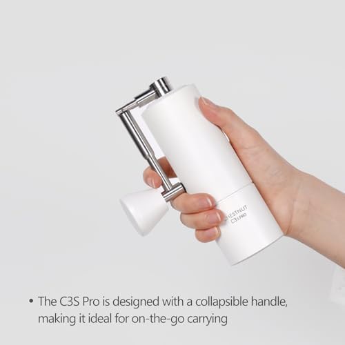 White conical burr hand coffee grinder — photo 5