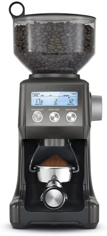 Black smart conical burr coffee grinder