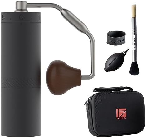 Midnight black manual coffee grinder for pour over