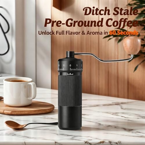 Black manual conical burr travel grinder — photo 5
