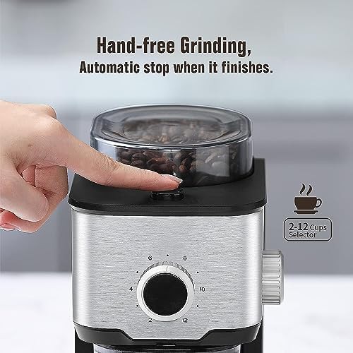 Flat burr stainless steel coffee grinder — photo 3