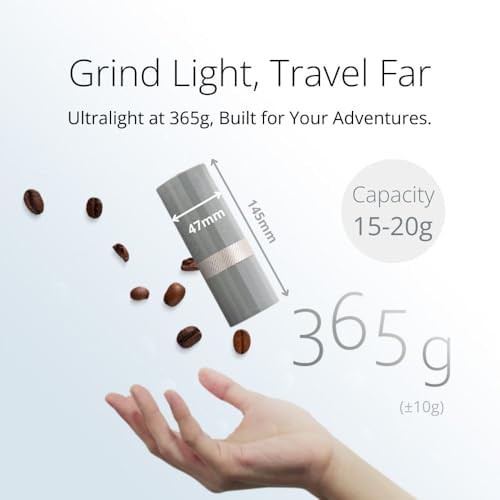 Purple mini travel sized manual coffee grinder — photo 3