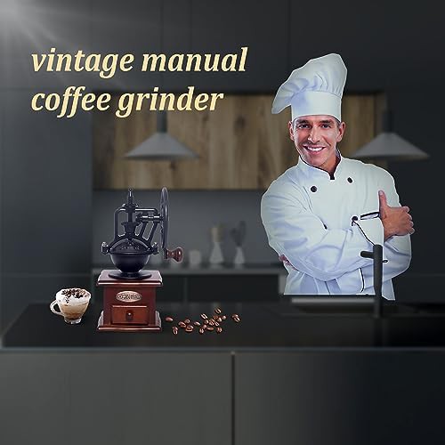Quadrilateral vintage wooden hand coffee mill — photo 4