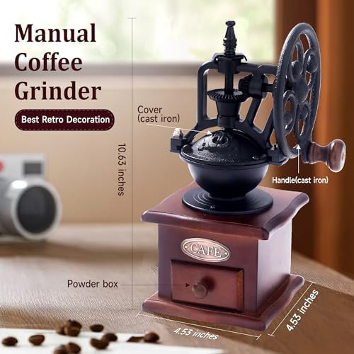 Quadrilateral vintage wooden hand coffee mill — photo 5