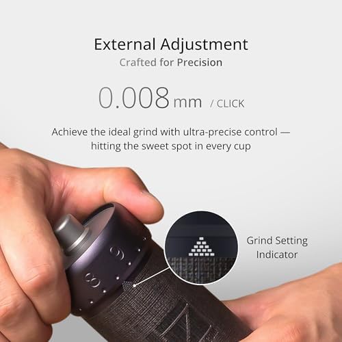 Iron gray manual espresso grinder with magnetic catch cup — photo 3