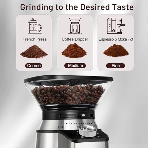 Secura stainless steel conical burr grinder 17 settings — photo 3