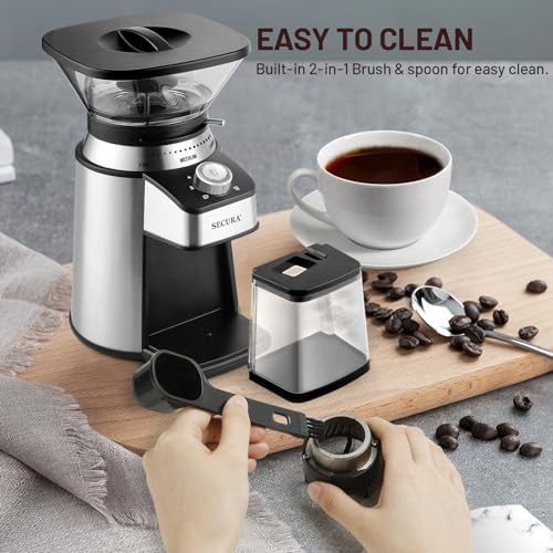 Secura stainless steel conical burr grinder 17 settings — photo 5