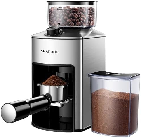 Electric anti static conical burr coffee mill