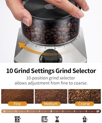 Electric anti static conical burr coffee mill — photo 4