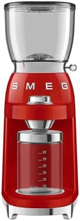 Smeg cgf11 red conical burr coffee grinder