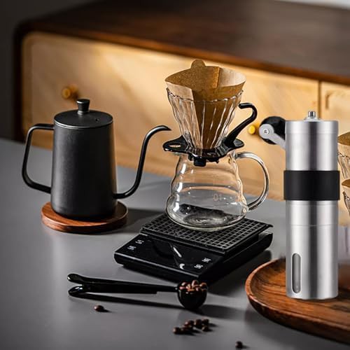 Silvery manual conical burr grinder — photo 3