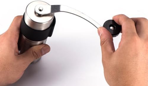 Silvery manual conical burr grinder — photo 4