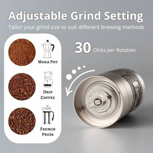 Compact manual coffee grinder with foldable handle — photo 4