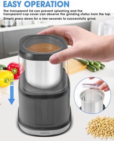 Powerful black stainless steel electric kitchen grinder — photo 3
