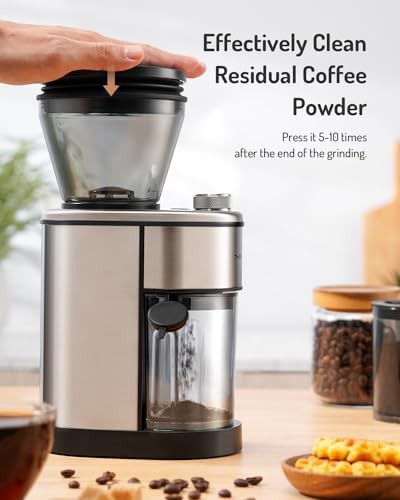 Stainless steel conical electric coffee grinder — photo 4