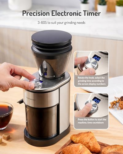 Stainless steel conical electric coffee grinder — photo 5