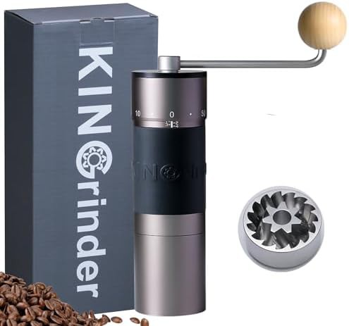 Gray aluminum manual coffee grinder K6
