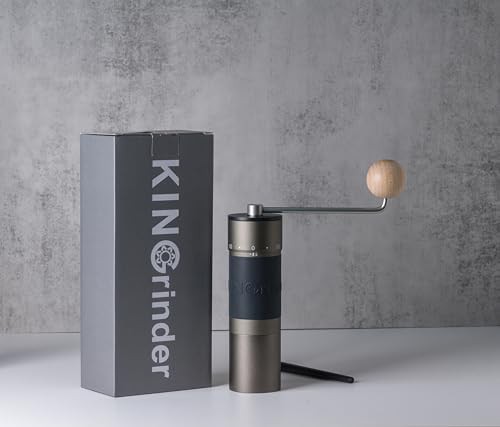 Gray aluminum manual coffee grinder K6 — photo 3