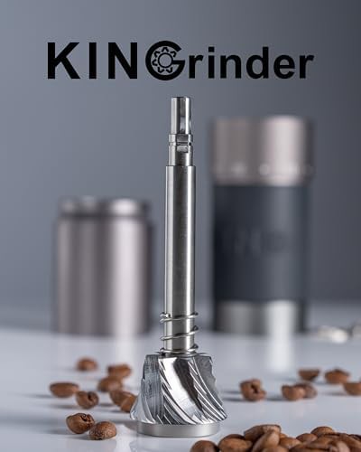 Gray aluminum manual coffee grinder K6 — photo 4