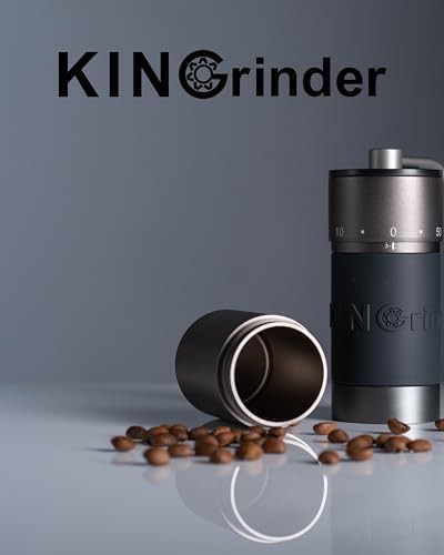 Gray aluminum manual coffee grinder K6 — photo 5