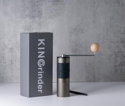 Gray stainless steel manual coffee grinder — photo 5