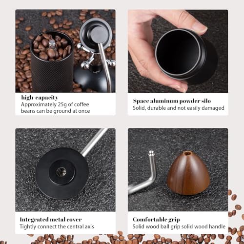 Black stainless steel small manual grinder — photo 3