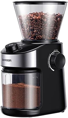 Electric espresso grinder with integrated timer