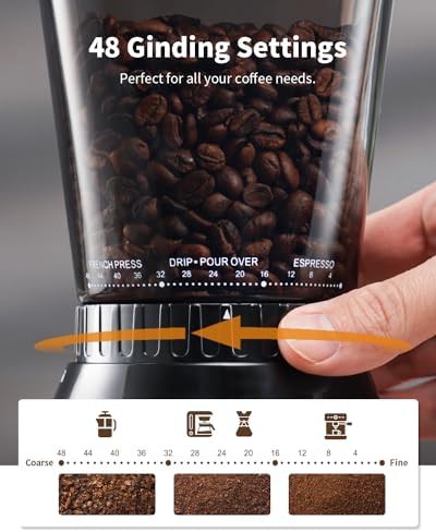 Black anti static conical burr coffee mill — photo 4